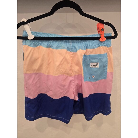 Boardies Mens Color Block Swim Shorts Medium Blue Pink Peach - Picture 2 of 5